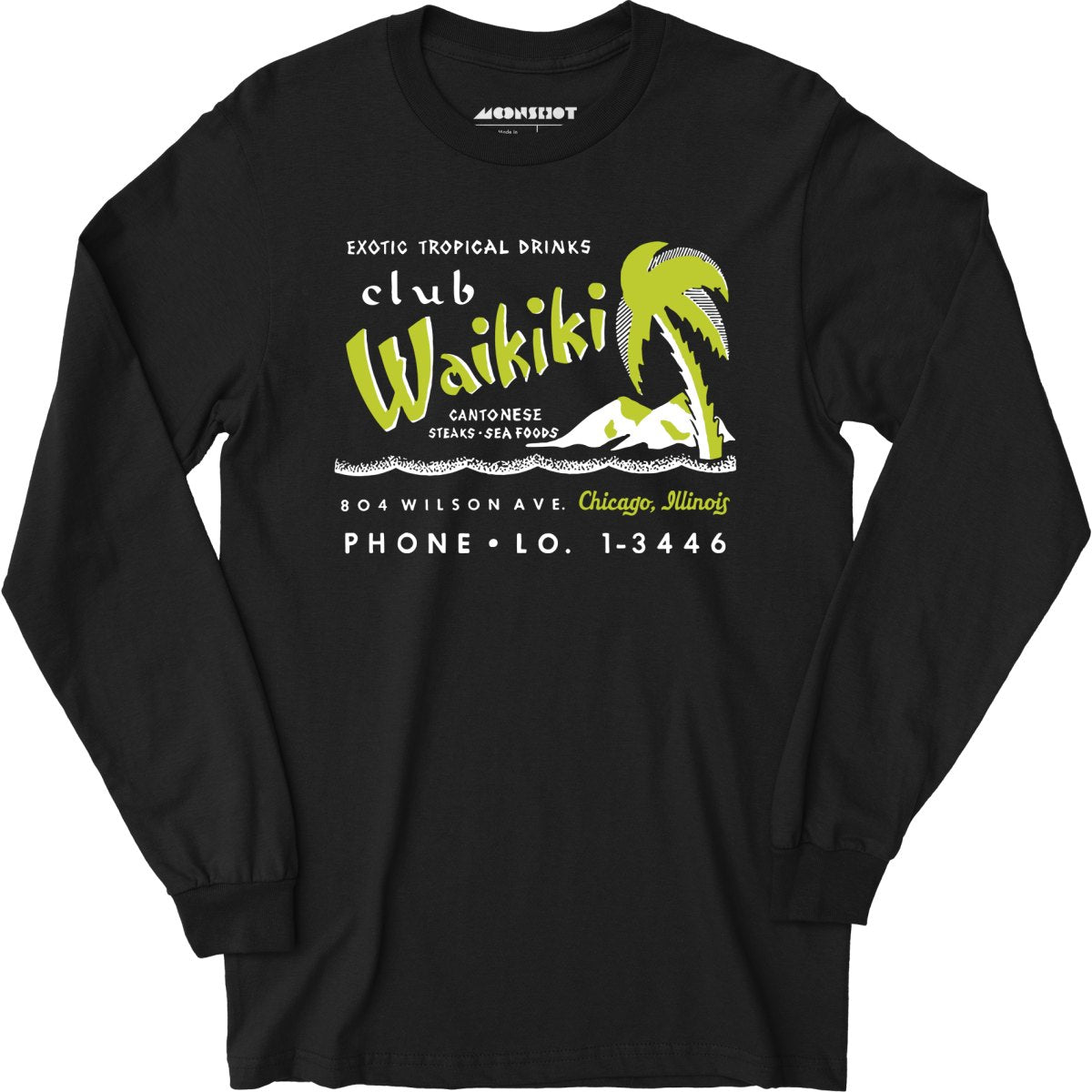 Club Waikiki - Chicago, IL - Vintage Tiki Bar - Long Sleeve T-Shirt
