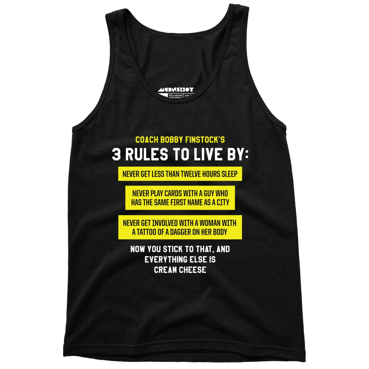 Coach Bobby Finstock's 3 Rules to Live By - Unisex Tank Top