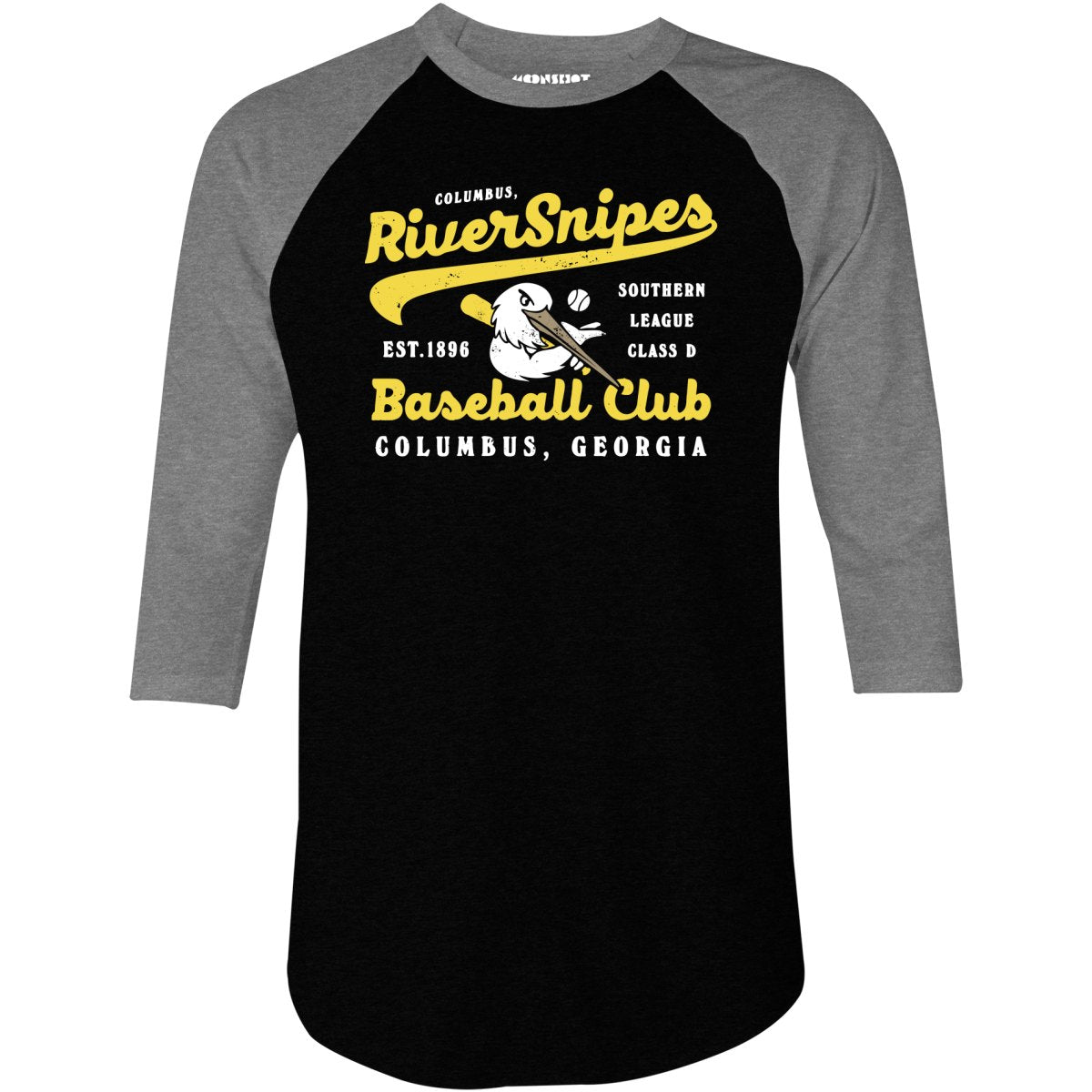 Columbus River Snipes - Georgia - Vintage Defunct Baseball Teams - 3/4 Sleeve Raglan T-Shirt