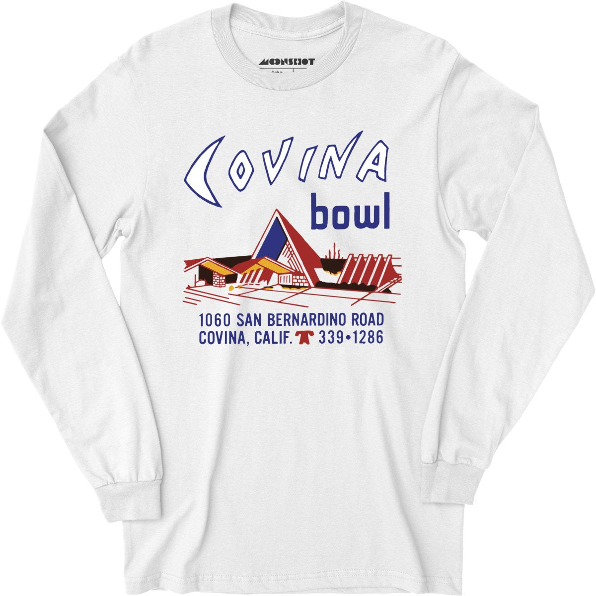 Covina Bowl - Covina, CA - Vintage Bowling Alley - Long Sleeve T-Shirt