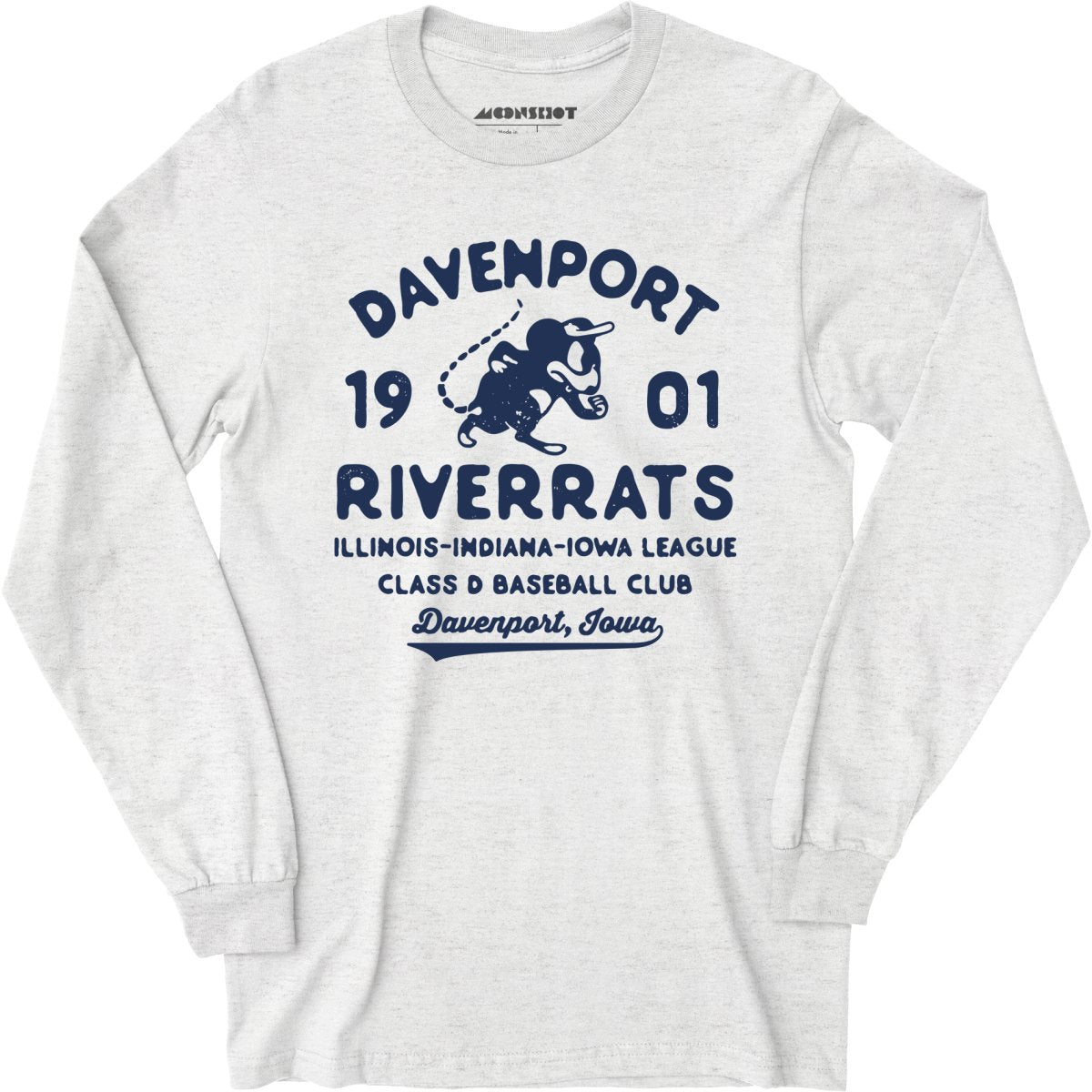 Davenport River Rats - Iowa - Vintage Defunct Baseball Teams - Long Sleeve T-Shirt