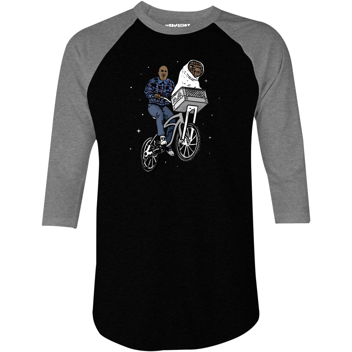 Deebo + Extra Terrestrial Bike Parody Mashup - 3/4 Sleeve Raglan T-Shirt