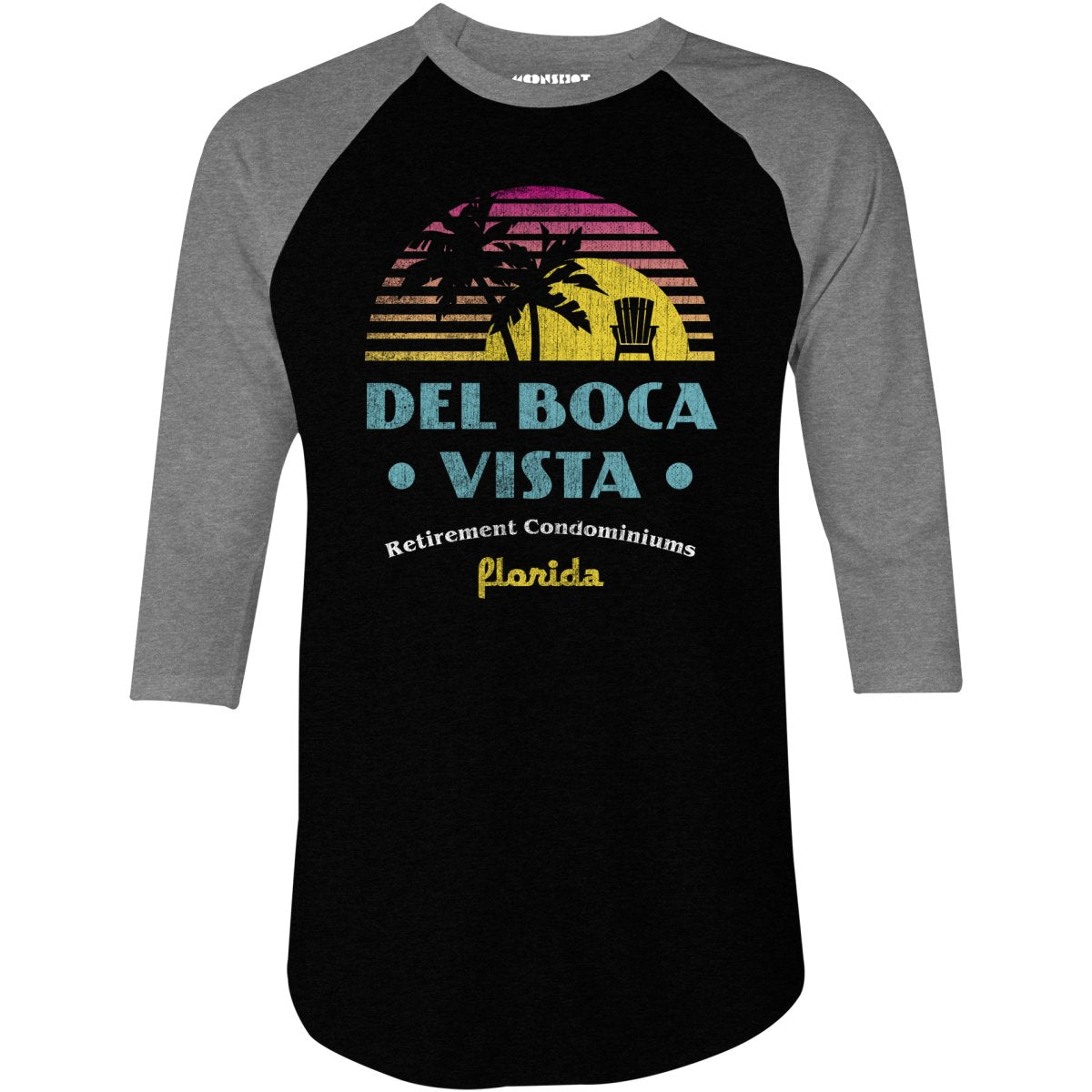 Del Boca Vista Retirement Condominiums - 3/4 Sleeve Raglan T-Shirt
