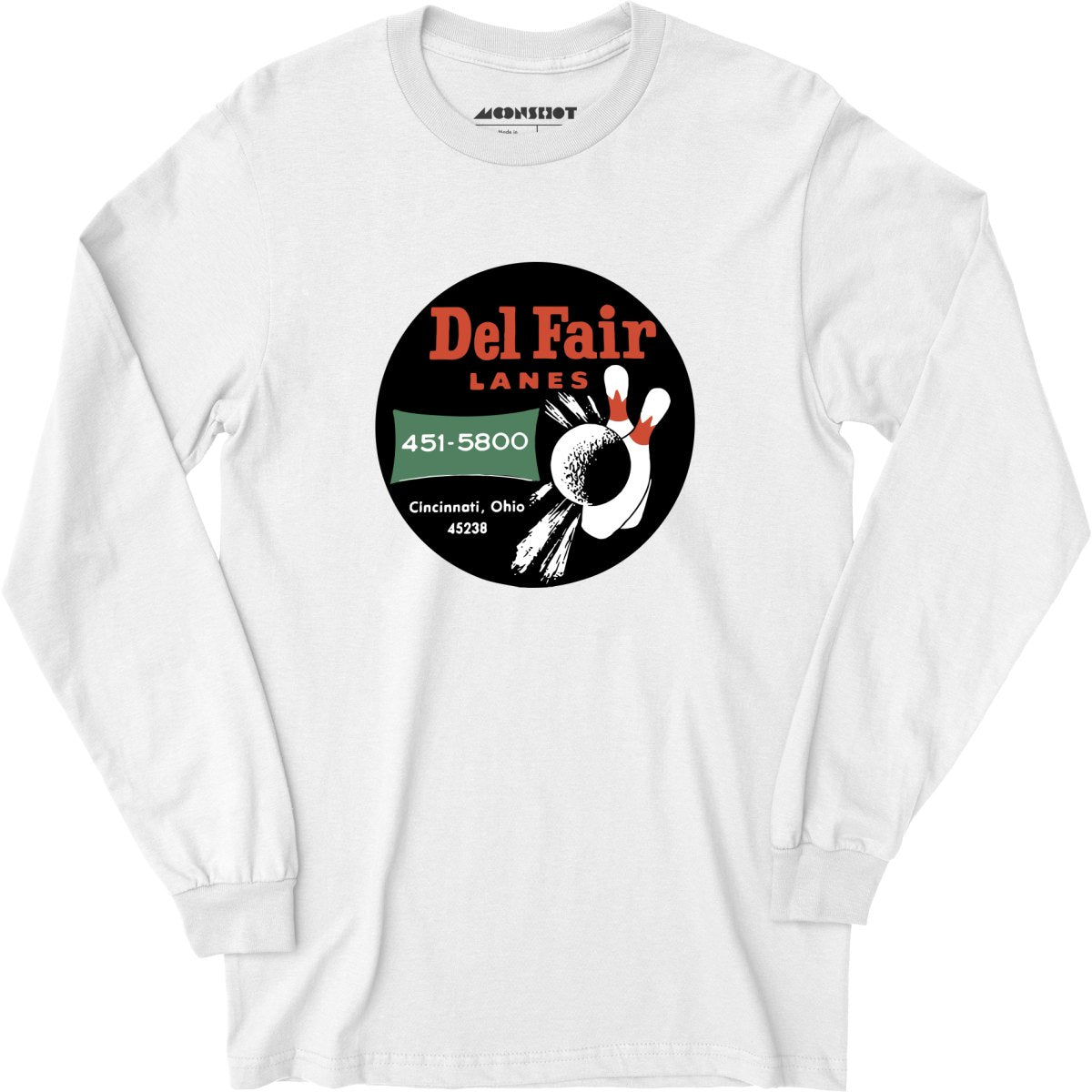 Del Fair Lanes - Cincinnati, OH - Vintage Bowling Alley - Long Sleeve T-Shirt