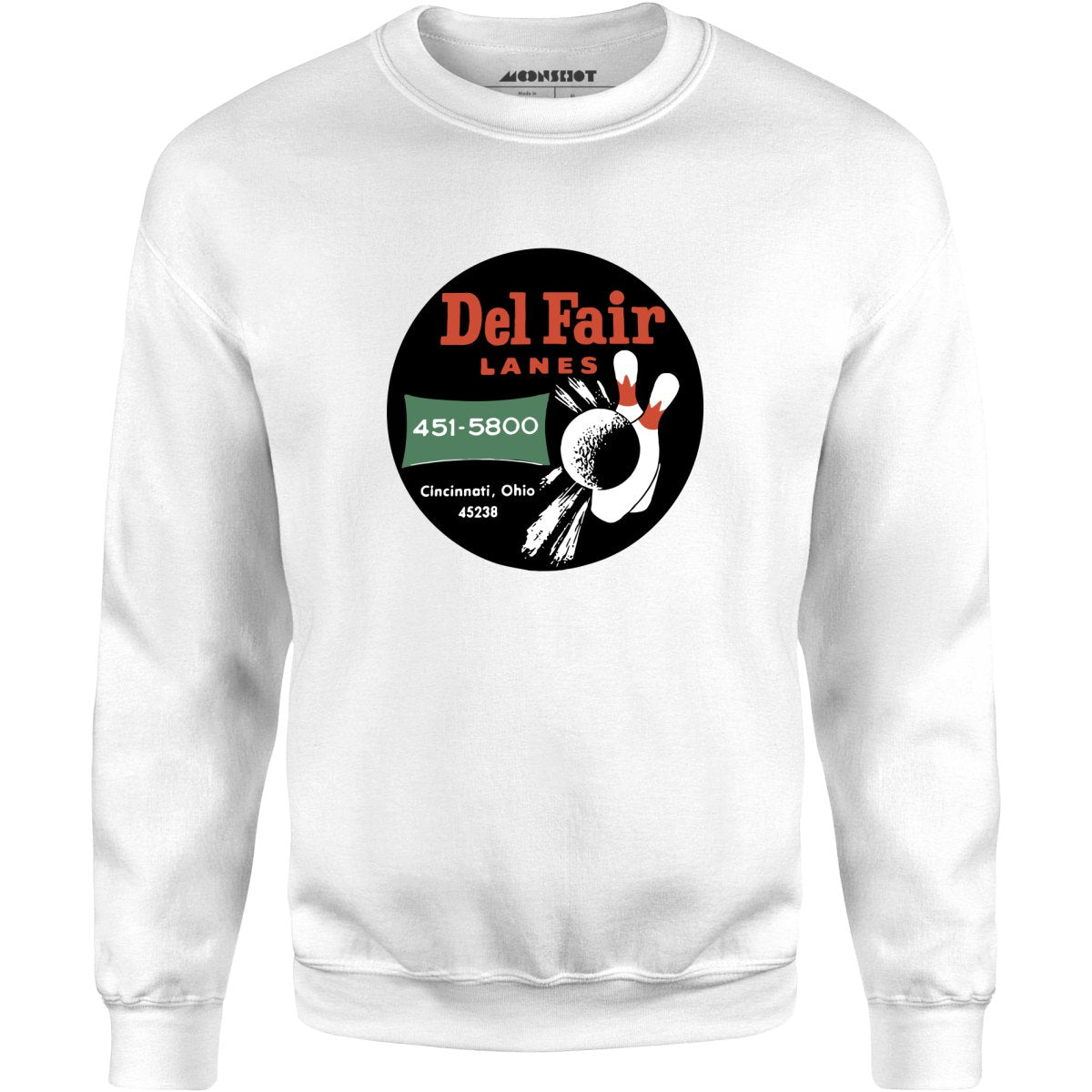 Del Fair Lanes - Cincinnati, OH - Vintage Bowling Alley - Unisex Sweatshirt