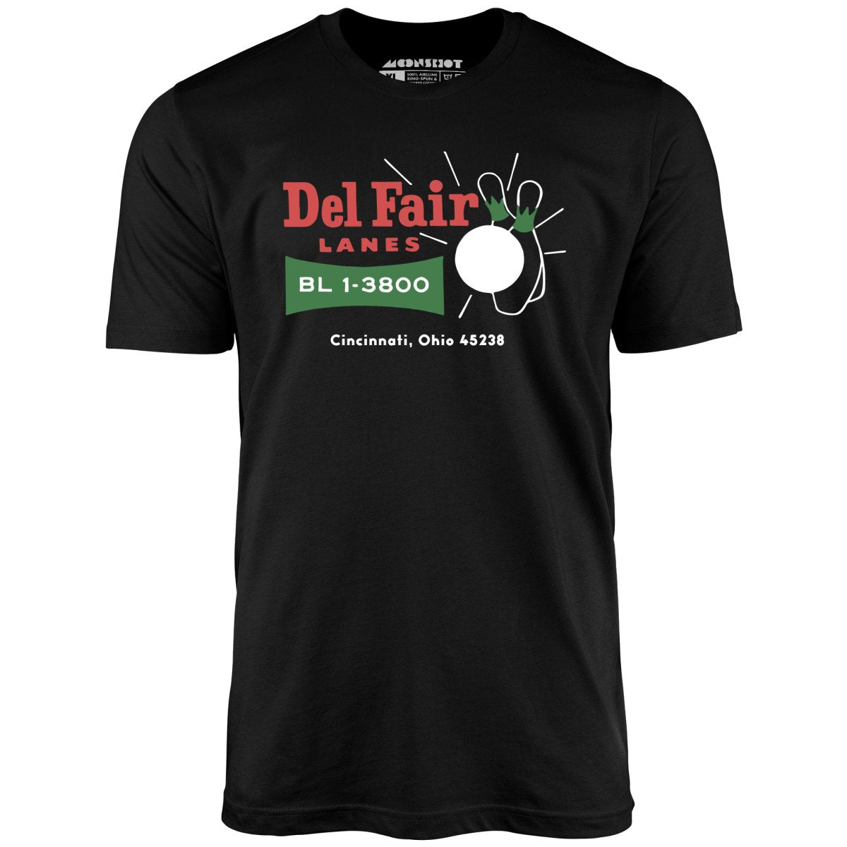Del Fair Lanes v2 - Cincinnati, OH - Vintage Bowling Alley - Unisex T-Shirt
