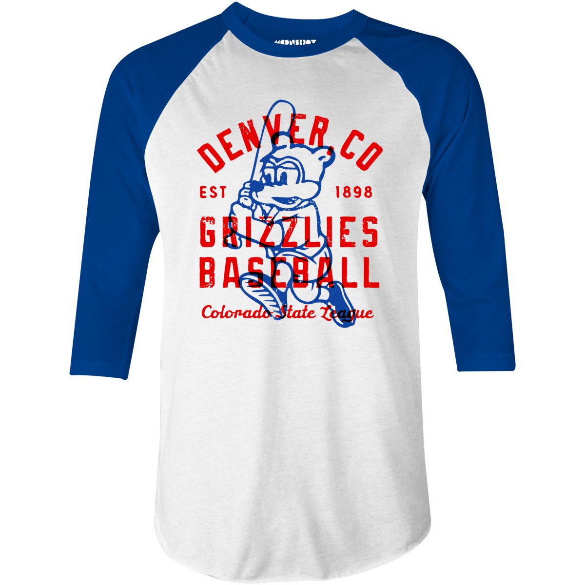 Denver Grizzlies - Colorado - Vintage Defunct Baseball Teams - 3/4 Sleeve Raglan T-Shirt