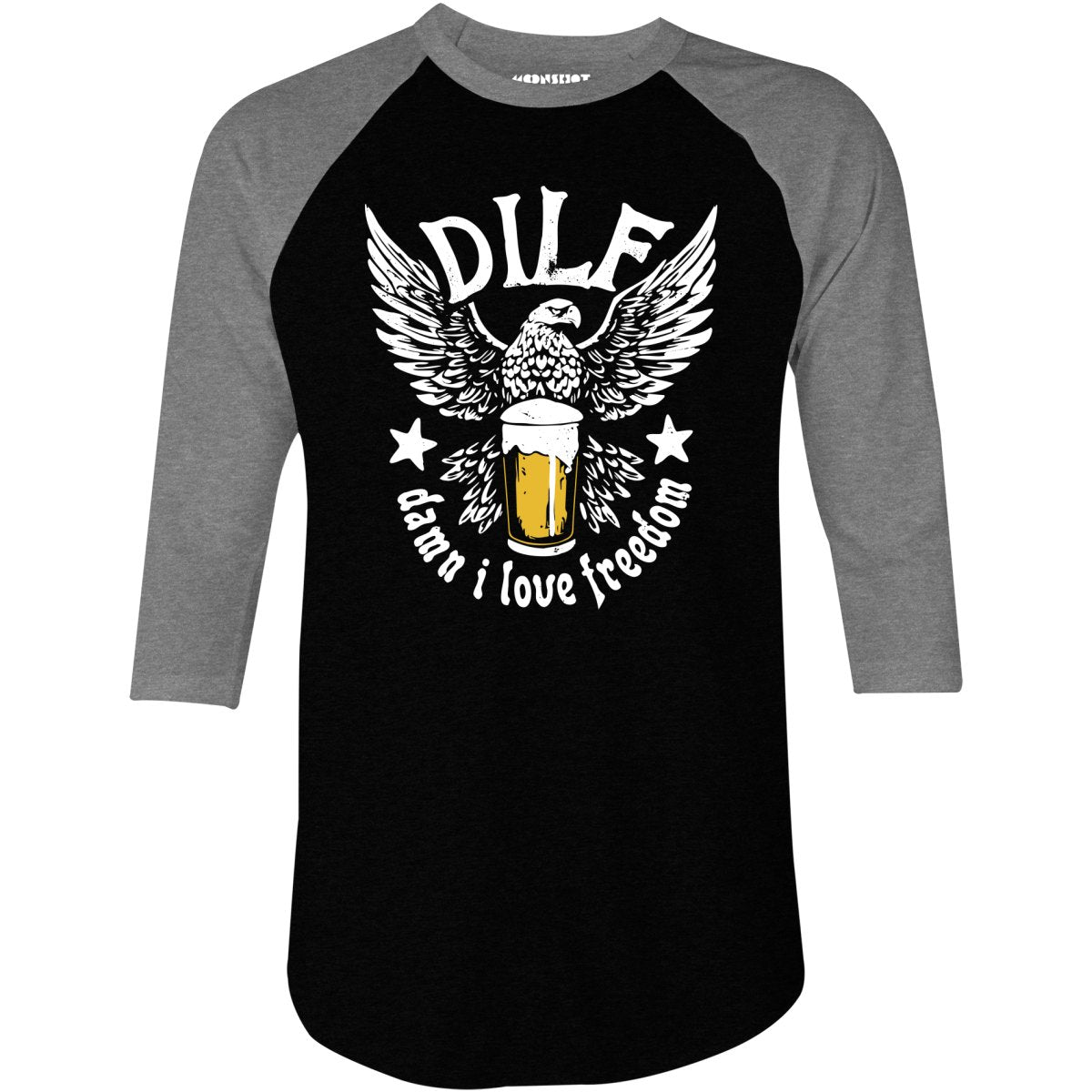 DILF - Damn I Love Freedom - 3/4 Sleeve Raglan T-Shirt