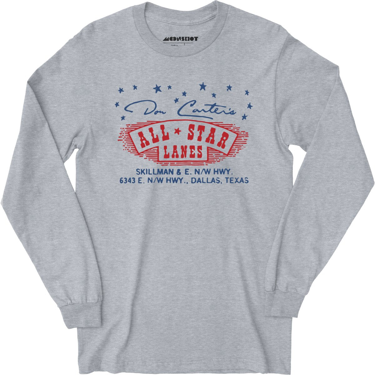 Don Carter's All Star Lanes - Dallas, TX - Vintage Bowling Alley - Long Sleeve T-Shirt