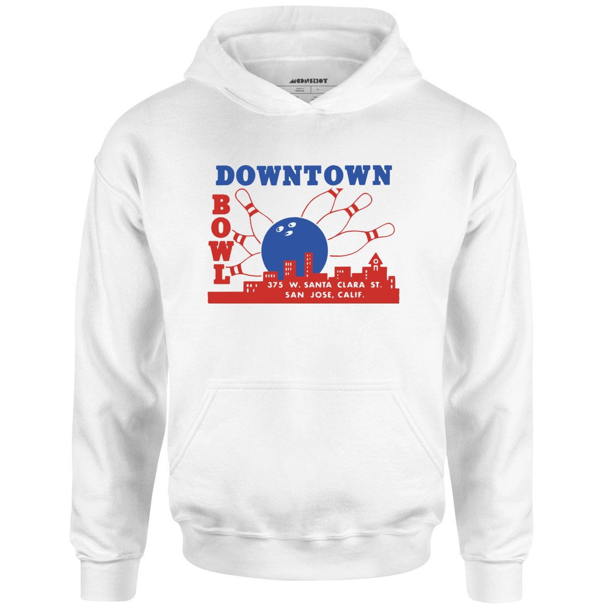 Downtown Bowl - San Jose, CA - Vintage Bowling Alley - Unisex Hoodie