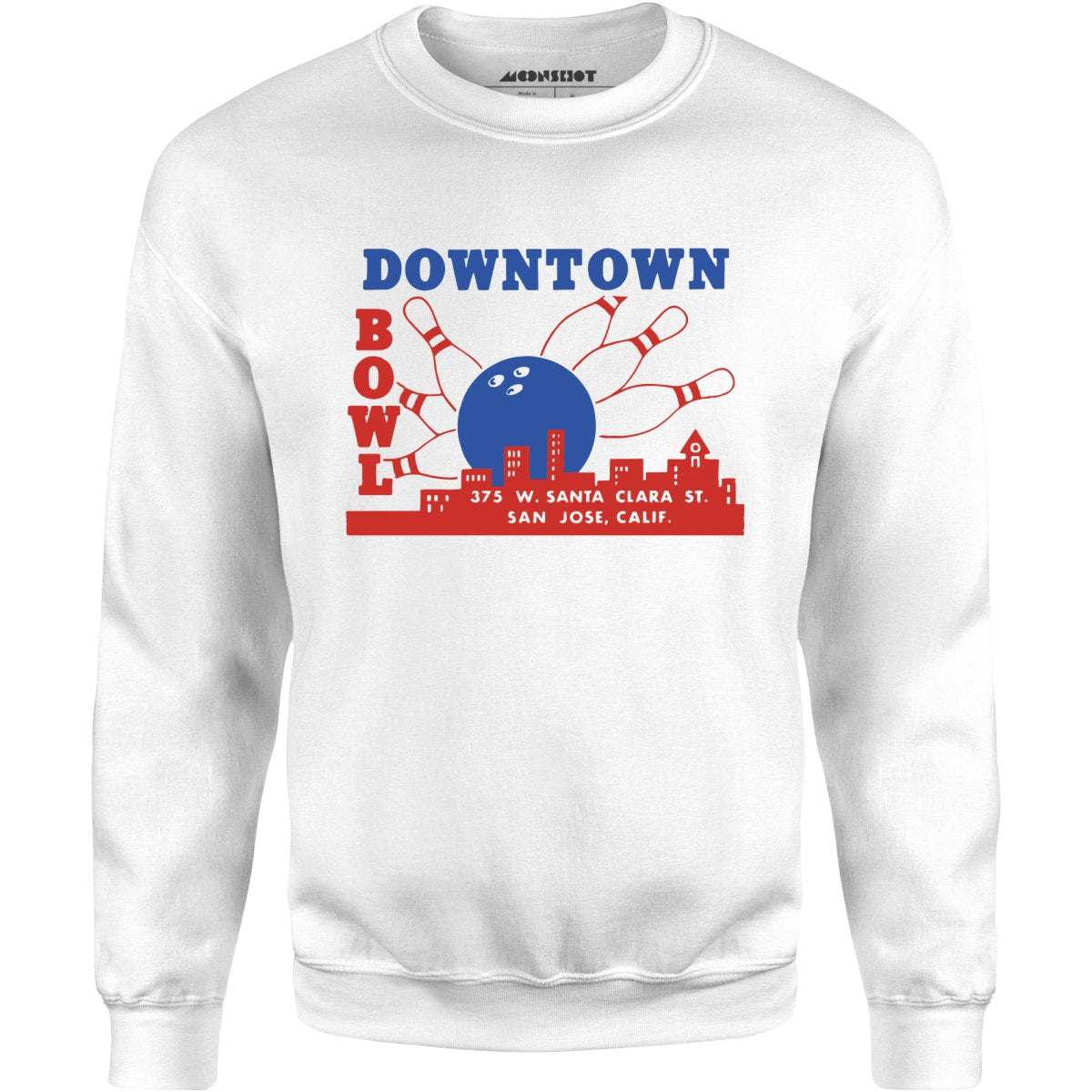 Downtown Bowl - San Jose, CA - Vintage Bowling Alley - Unisex Sweatshirt