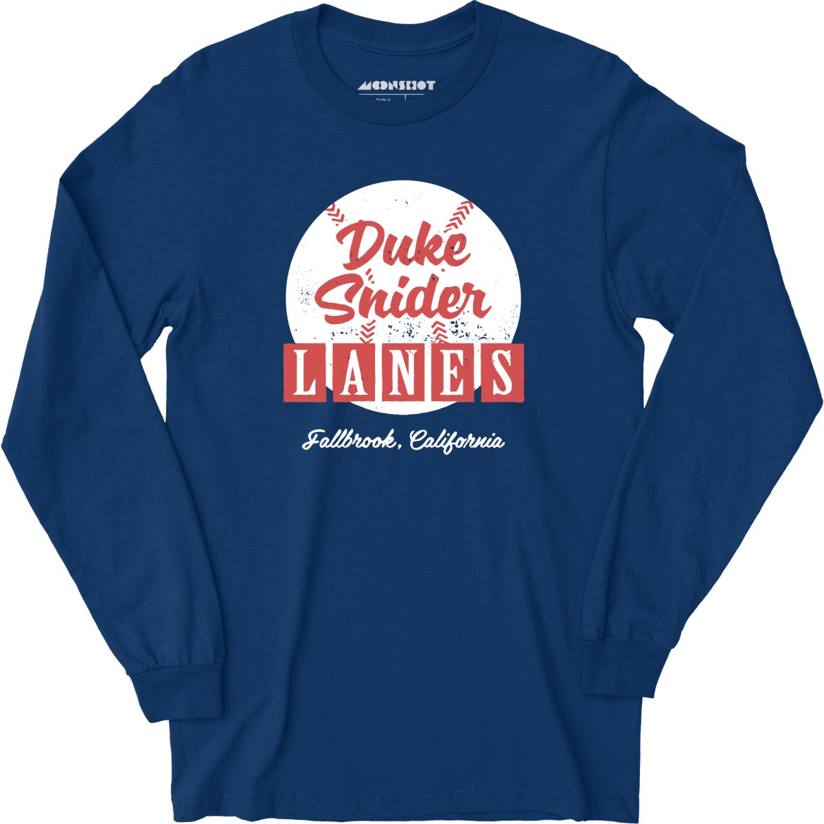 Duke Snider Lanes - Fallbrook, CA - Vintage Bowling Alley - Long Sleeve T-Shirt