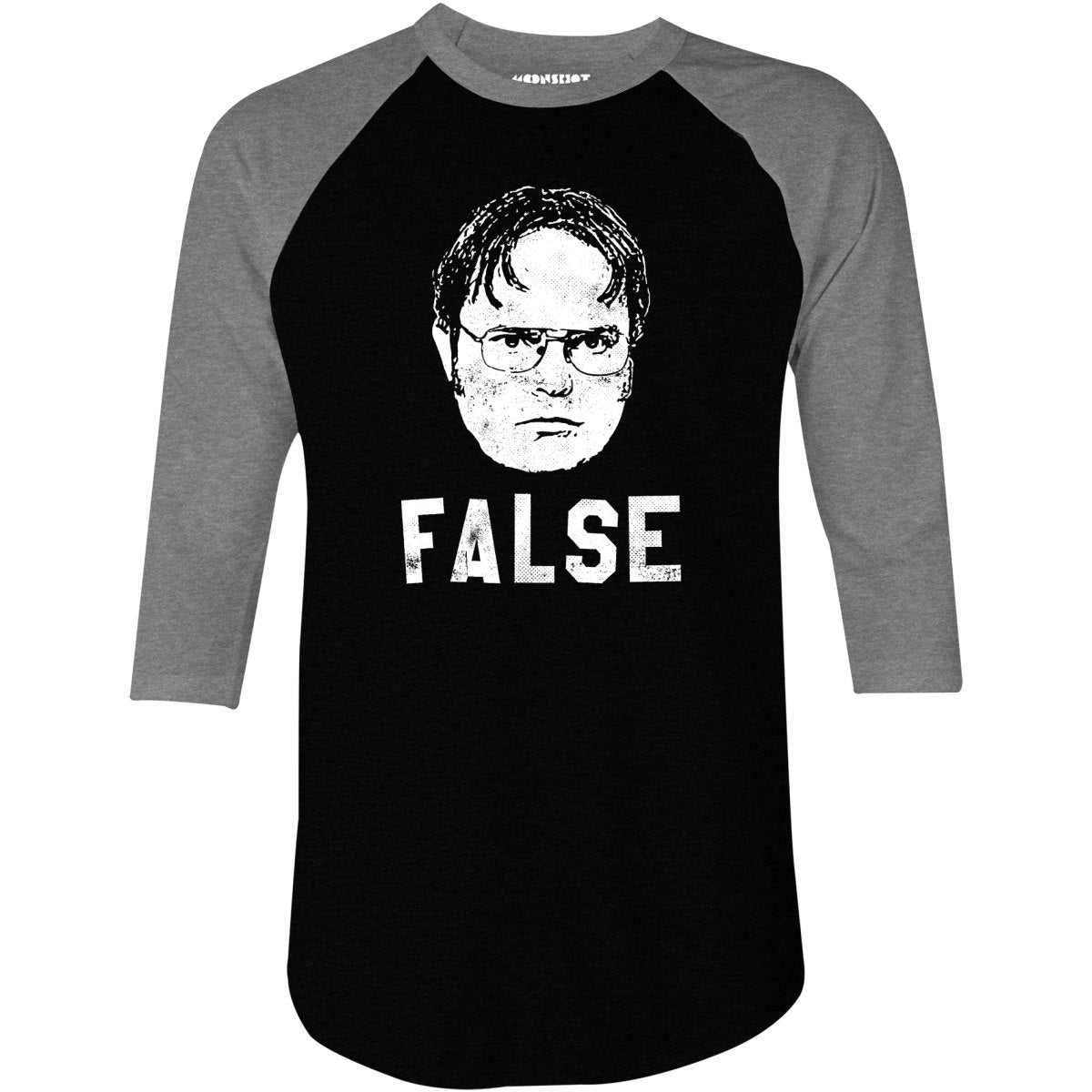 Dwight Schrute - False - 3/4 Sleeve Raglan T-Shirt