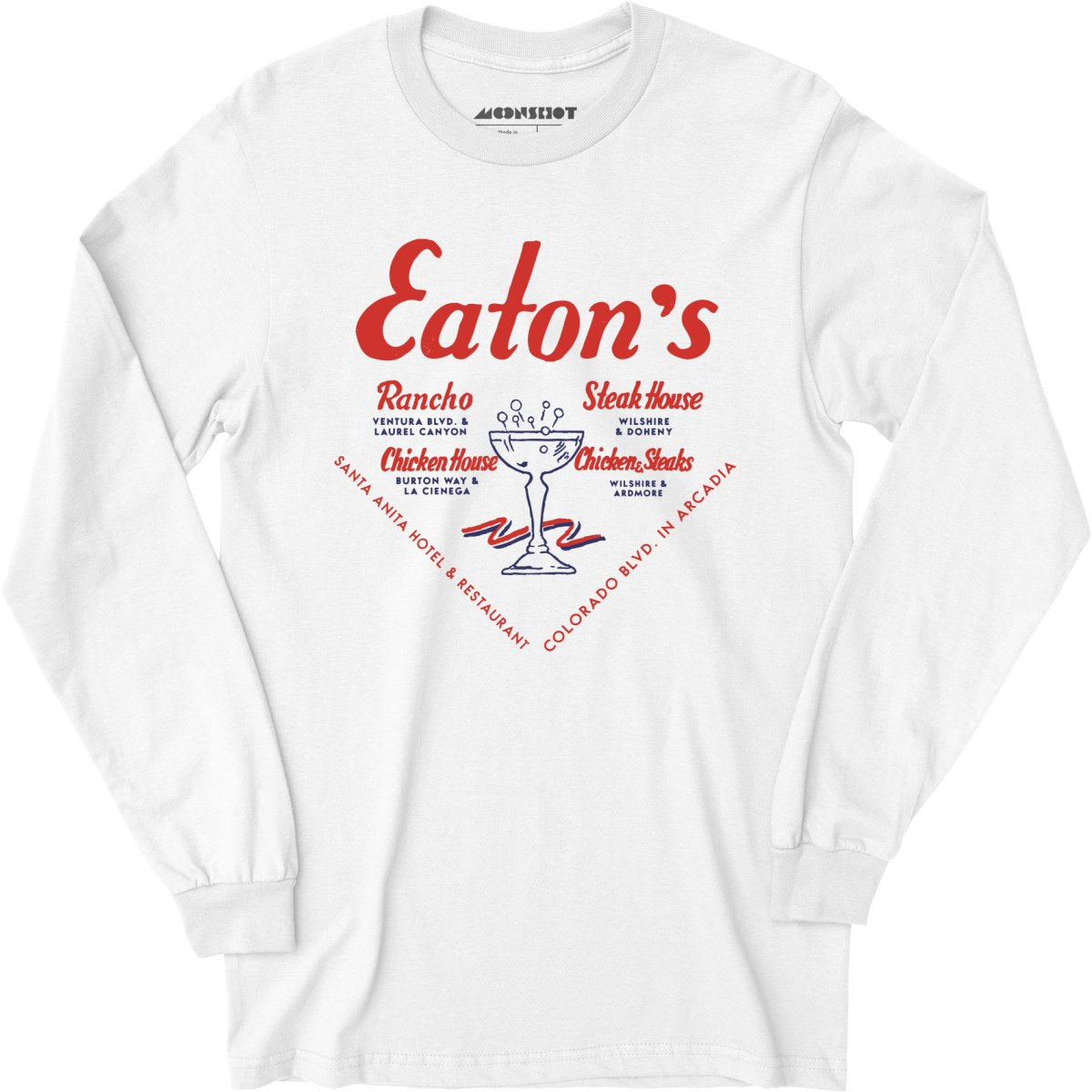 Eaton's Restaurants - Los Angeles, CA - Vintage Restaurant - Long Sleeve T-Shirt