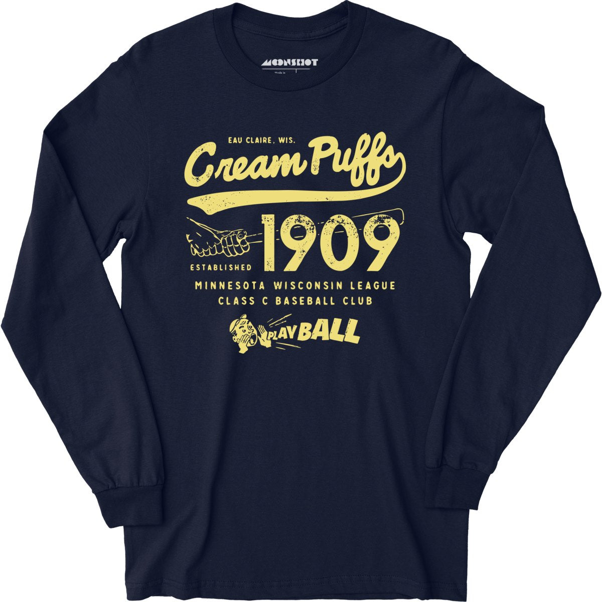 Eau Claire Cream Puffs - Wisconsin - Vintage Defunct Baseball Teams - Long Sleeve T-Shirt
