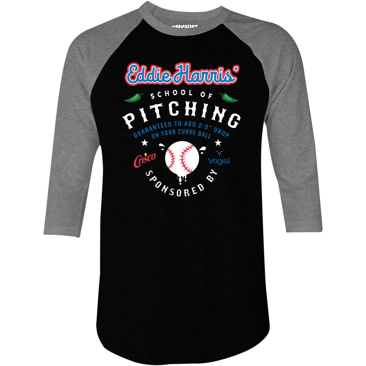 Eddie Harris School of Pitching - 3/4 Sleeve Raglan T-Shirt