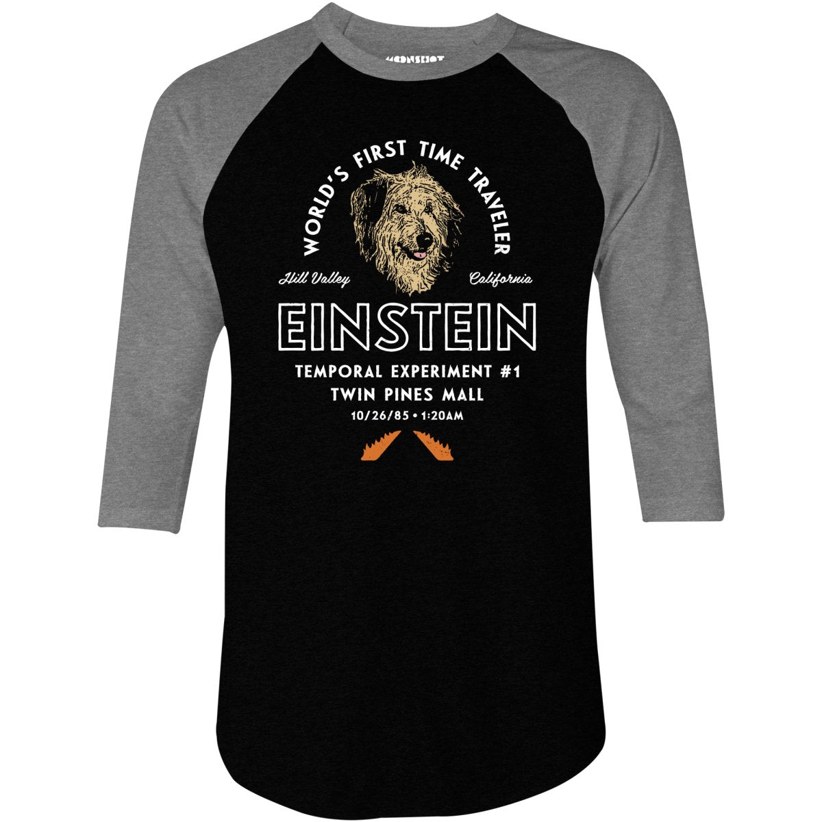 Einstein World's First Time Traveler - 3/4 Sleeve Raglan T-Shirt