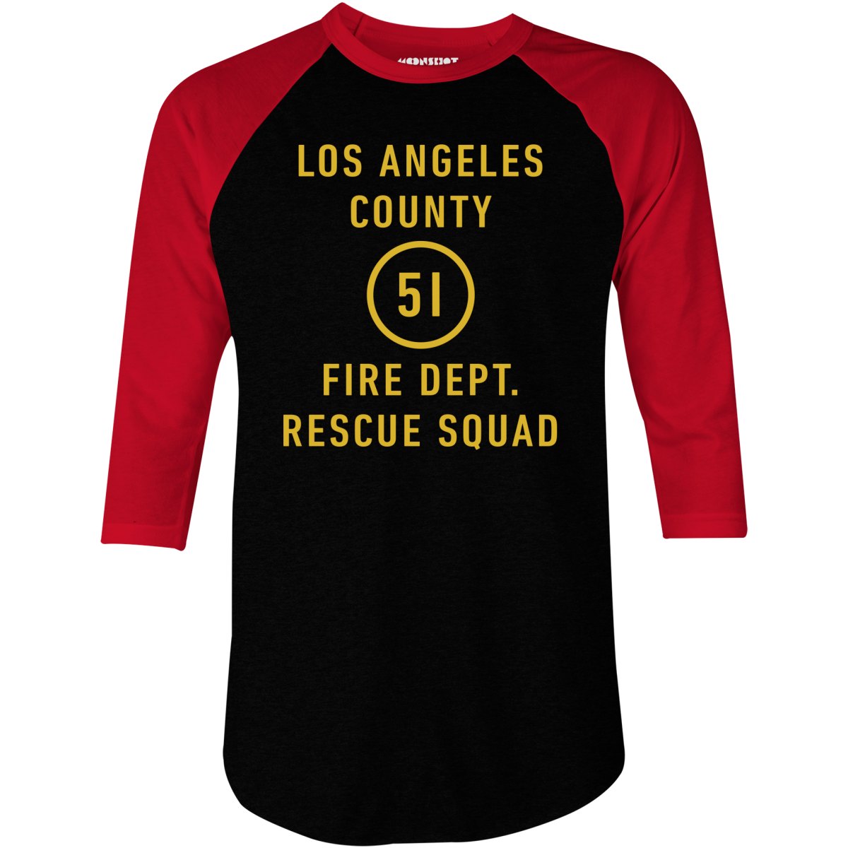 Emergency - Los Angeles County Fire Dept. Squad 51 - 3/4 Sleeve Raglan T-Shirt