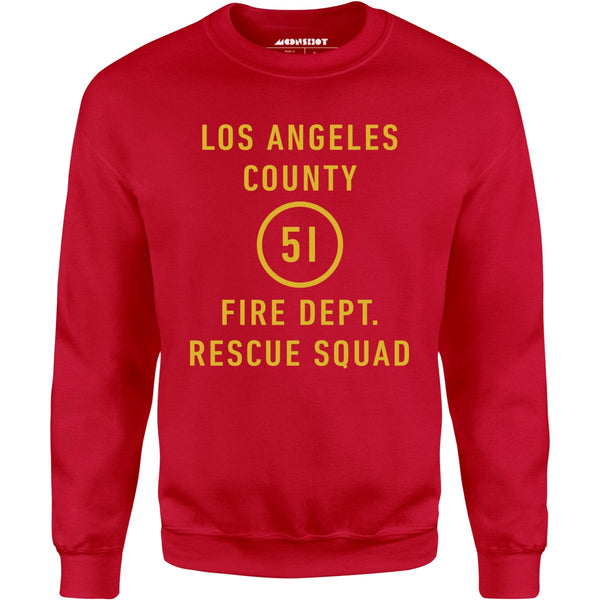 Emergency Los Angeles County Fire Squad 51 Unisex Sweatshirt  Red S