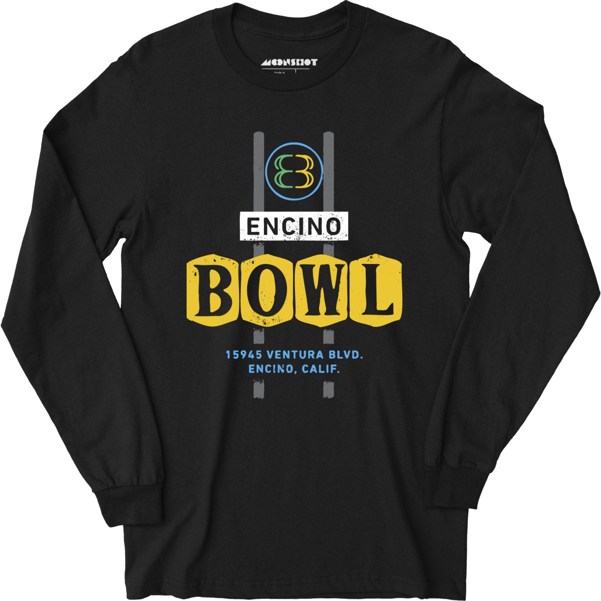 Encino Bowl - Encino, CA - Vintage Bowling Alley - Long Sleeve T-Shirt