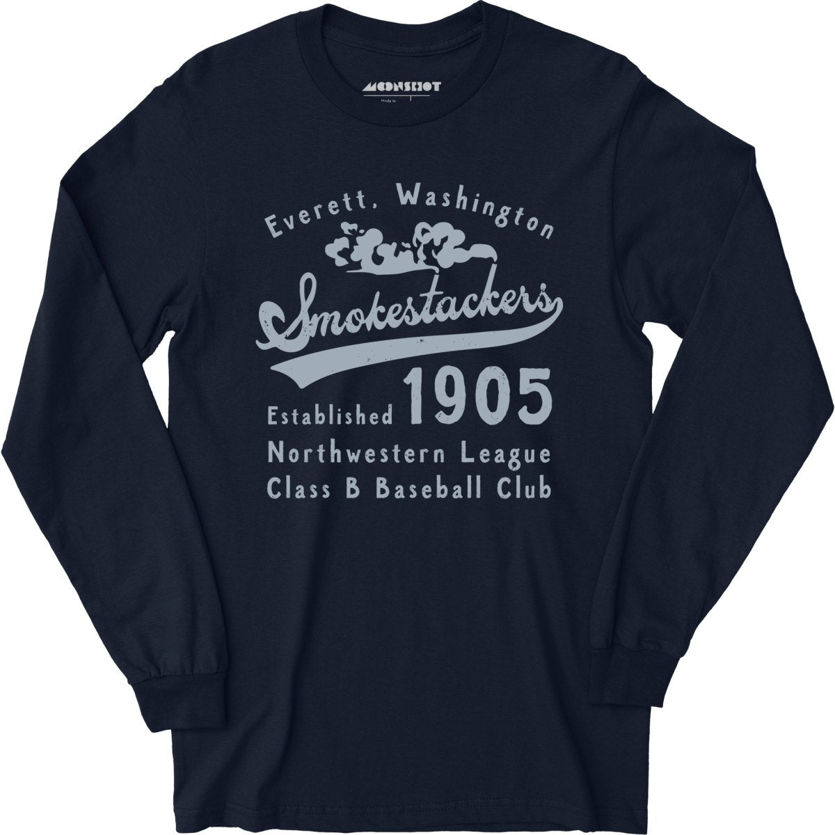 Everett Smokestackers - Washington - Vintage Defunct Baseball Teams - Long Sleeve T-Shirt