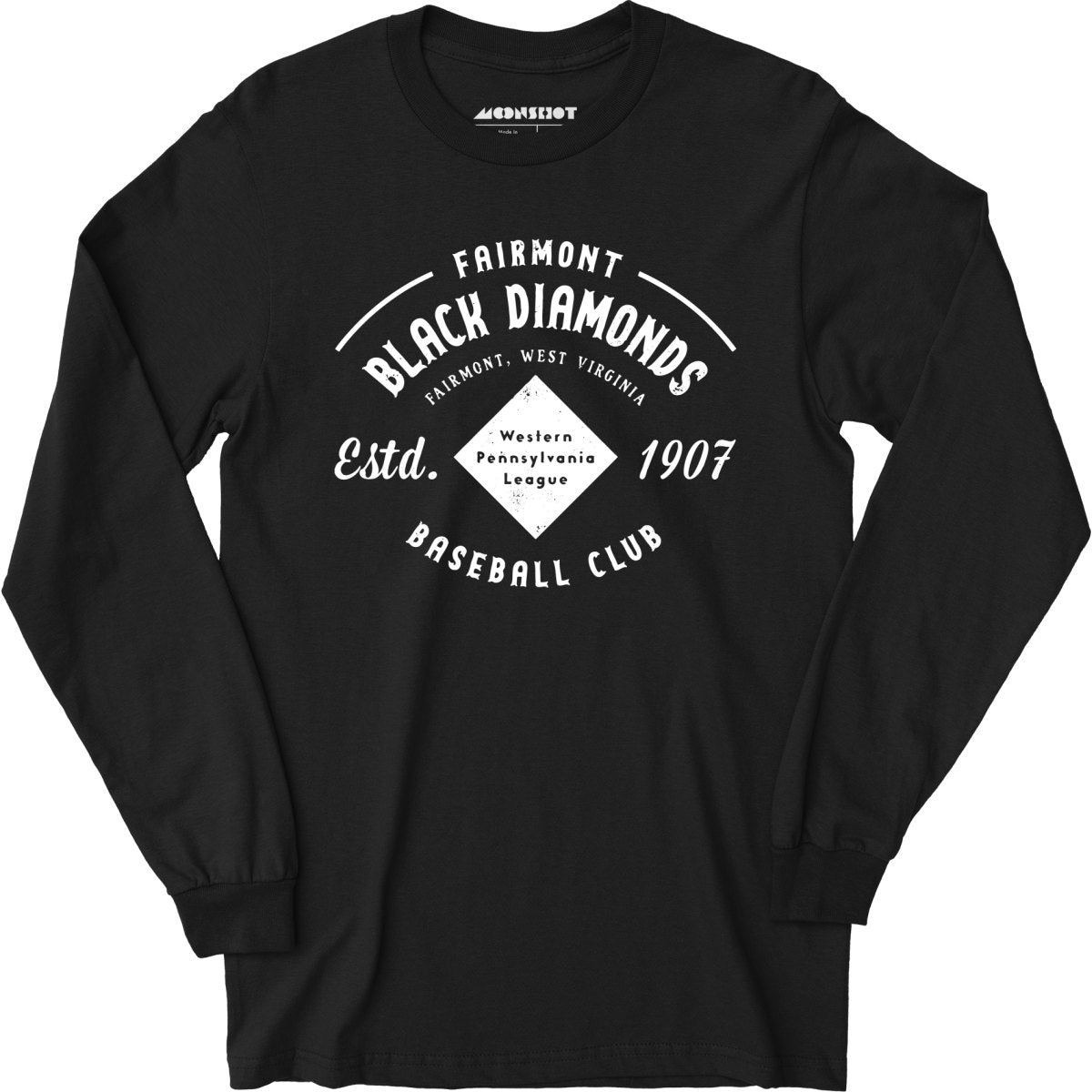Fairmont Black Diamonds - West Virginia - Vintage Defunct Baseball Teams - Long Sleeve T-Shirt