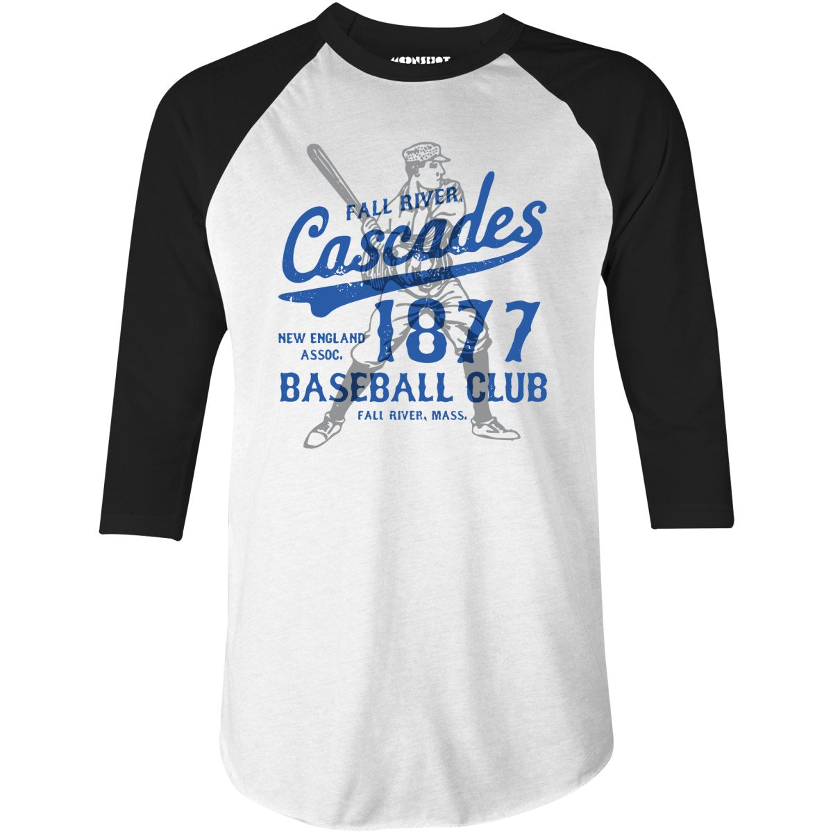 Fall River Cascades - Massachusetts - Vintage Defunct Baseball Teams - 3/4 Sleeve Raglan T-Shirt