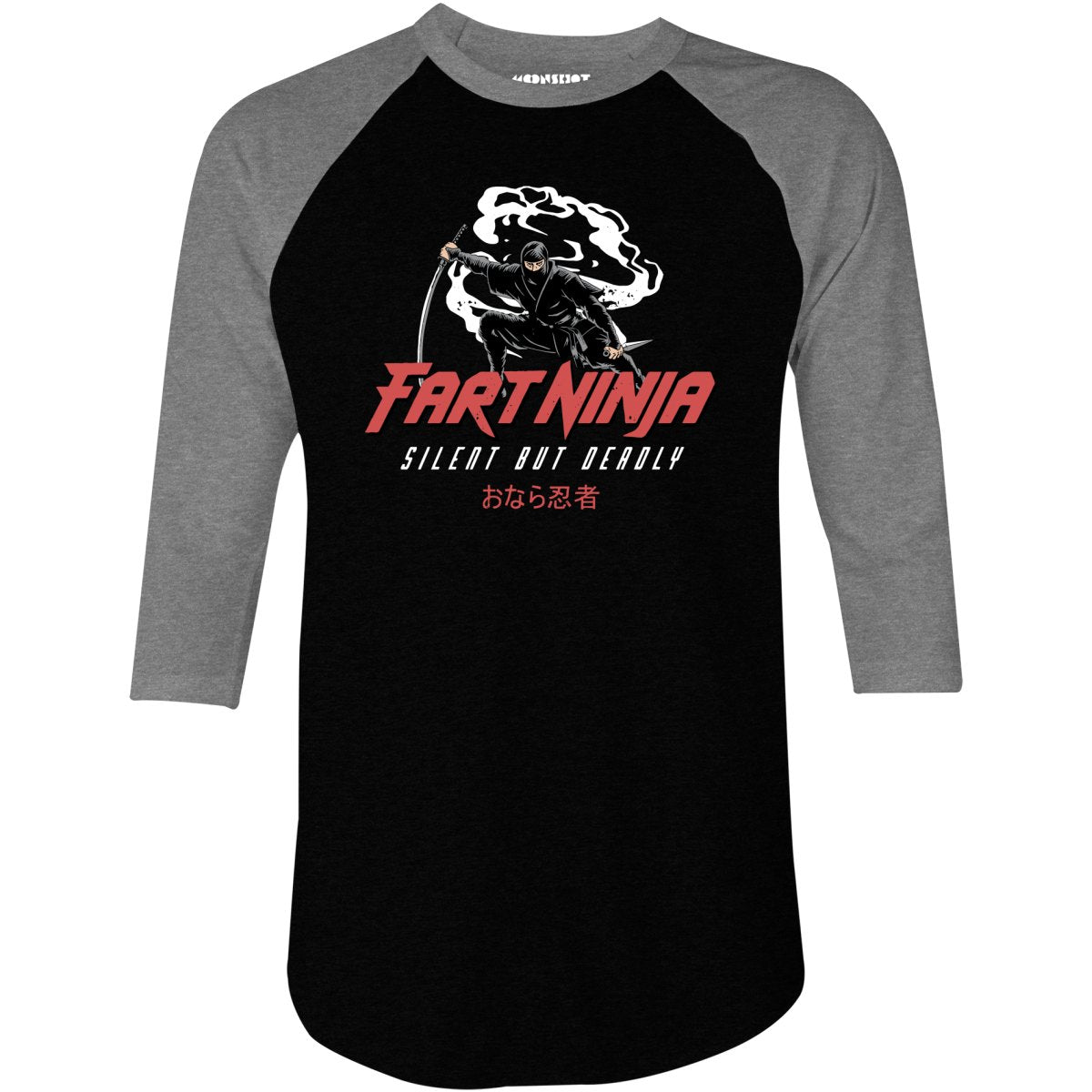 Fart Ninja - 3/4 Sleeve Raglan T-Shirt