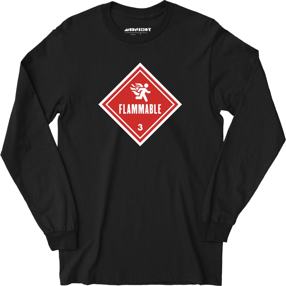 Flammable Human Warning - Long Sleeve T-Shirt