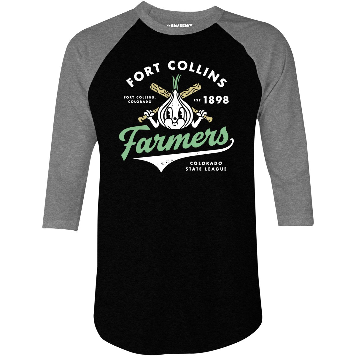 Fort Collins Farmers - Colorado - Vintage Defunct Baseball Teams - 3/4 Sleeve Raglan T-Shirt