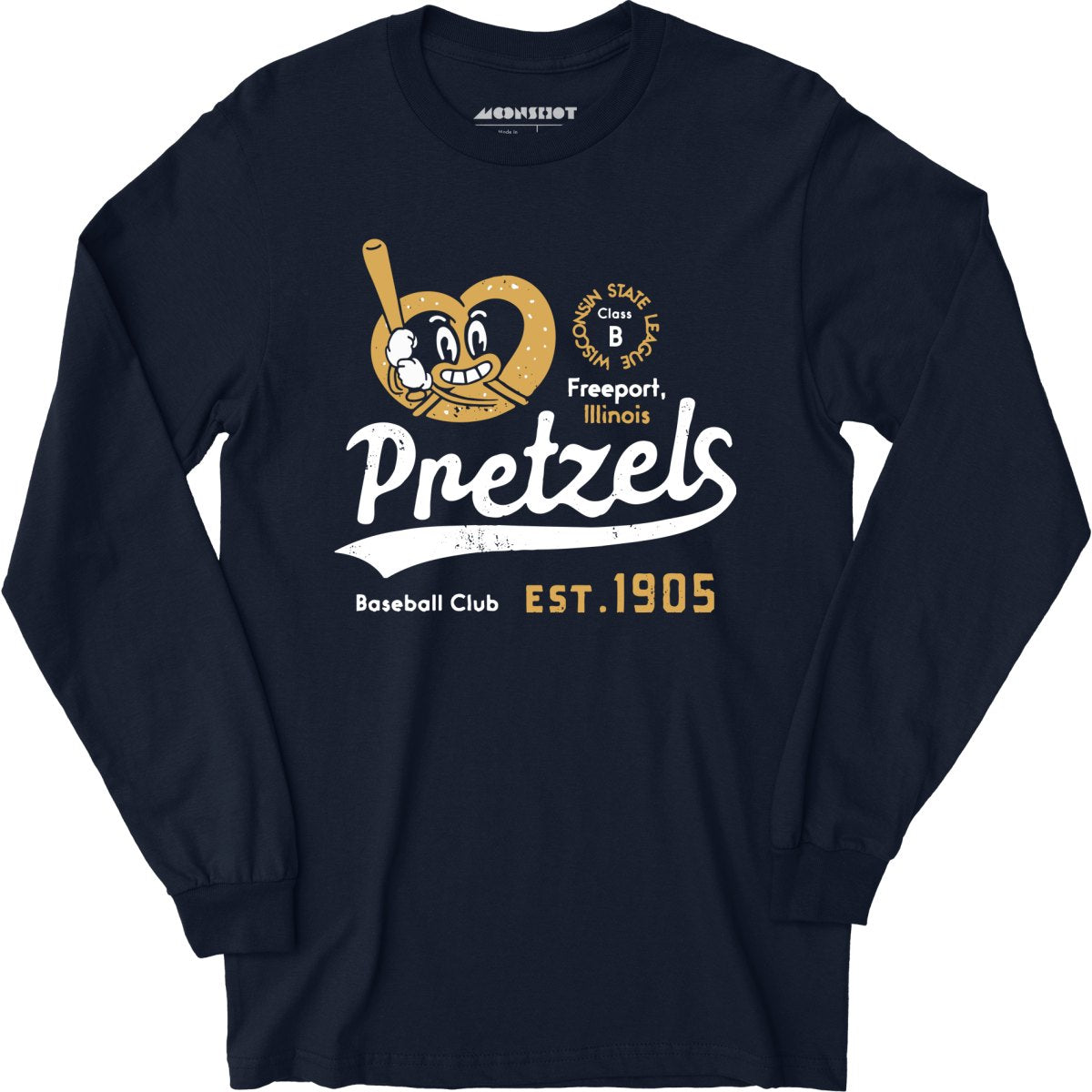 Freeport Pretzels - Illinois - Vintage Defunct Baseball Teams - Long Sleeve T-Shirt
