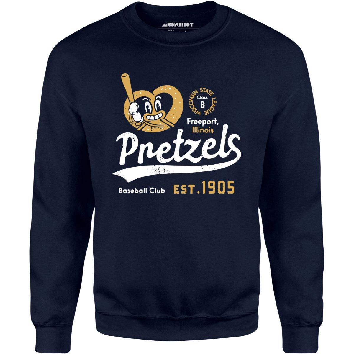 Freeport Pretzels - Illinois - Vintage Defunct Baseball Teams - Unisex Sweatshirt