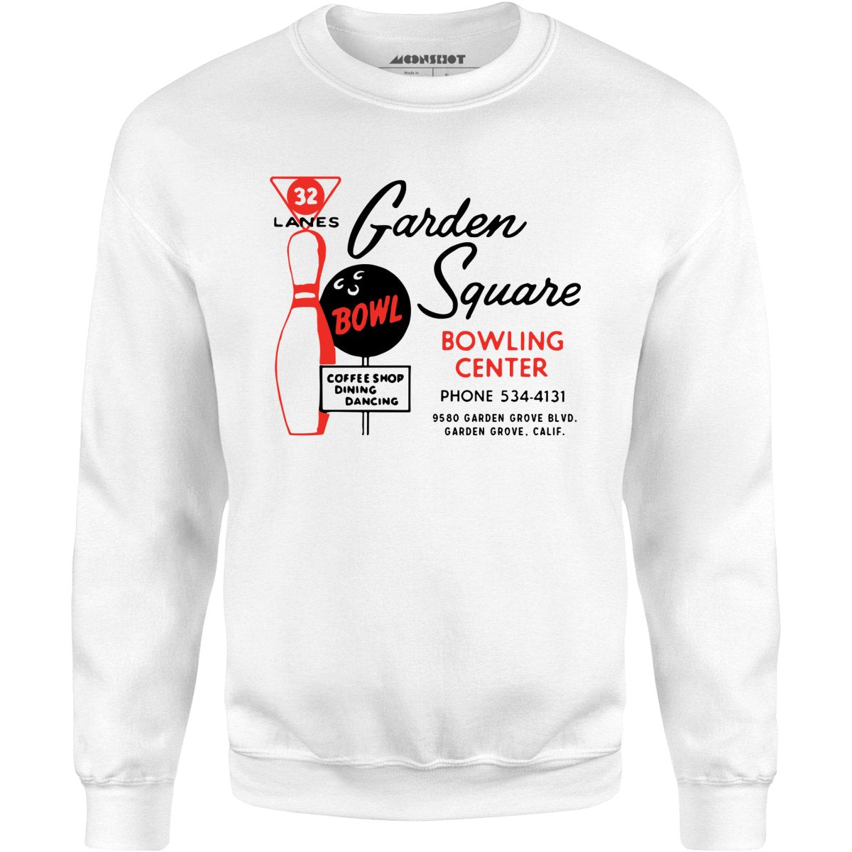 Garden Square Lanes - Garden Grove, CA - Vintage Bowling Alley - Unisex Sweatshirt