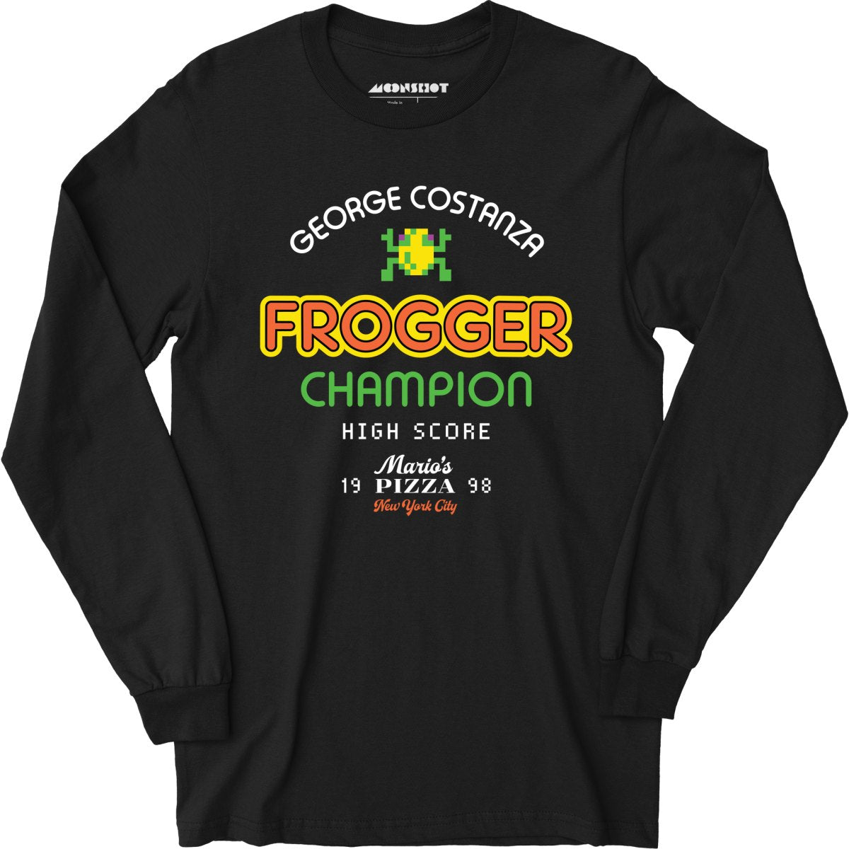 George Costanza Frogger Champion - Mario's Pizza - Long Sleeve T-Shirt