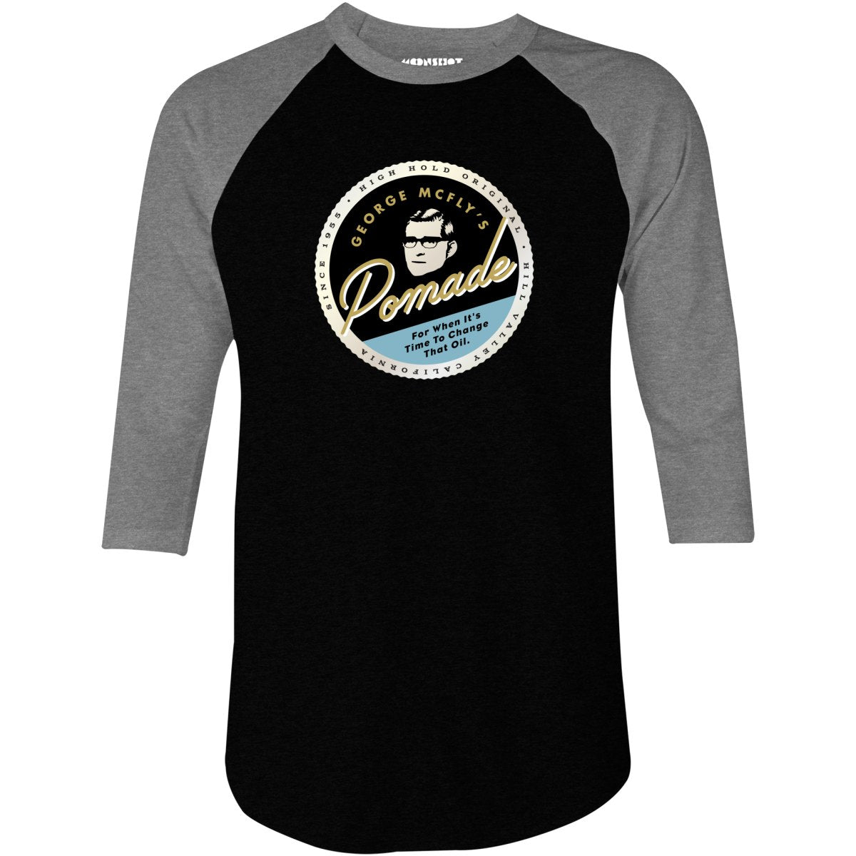 George McFly's Pomade - 3/4 Sleeve Raglan T-Shirt