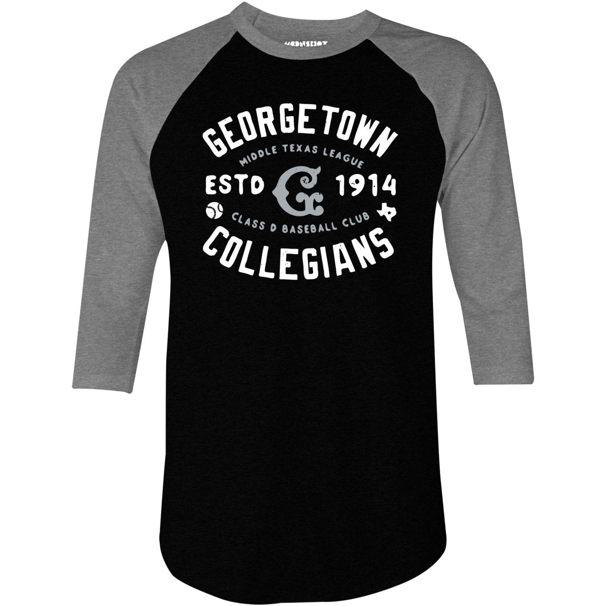 Georgetown Collegians - Texas - Vintage Defunct Baseball Teams - 3/4 Sleeve Raglan T-Shirt