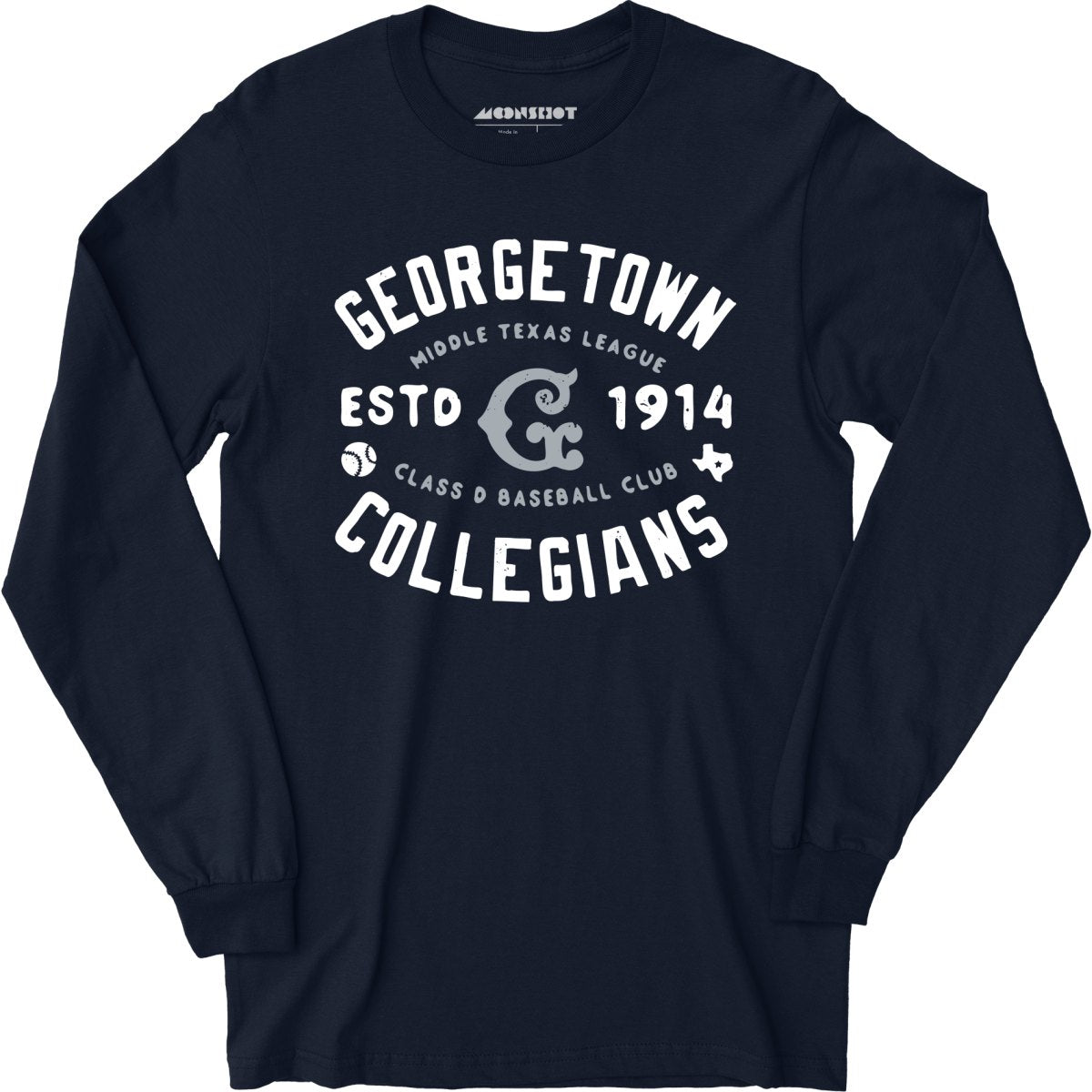 Georgetown Collegians - Texas - Vintage Defunct Baseball Teams - Long Sleeve T-Shirt