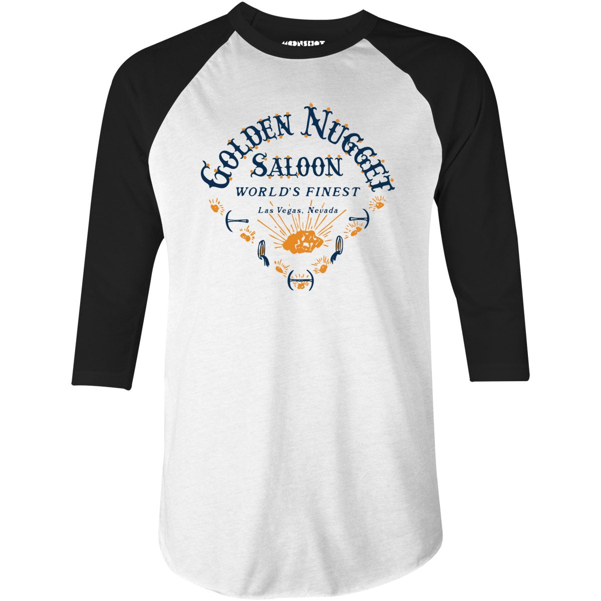 Golden Nugget Saloon - Vintage Las Vegas - 3/4 Sleeve Raglan T-Shirt