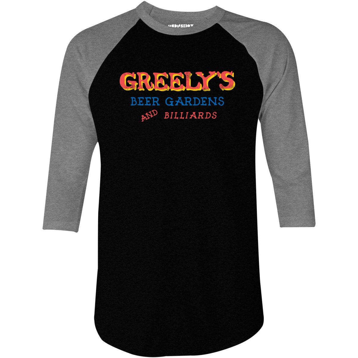 Greely's Beer Gardens & Billiards - 3/4 Sleeve Raglan T-Shirt