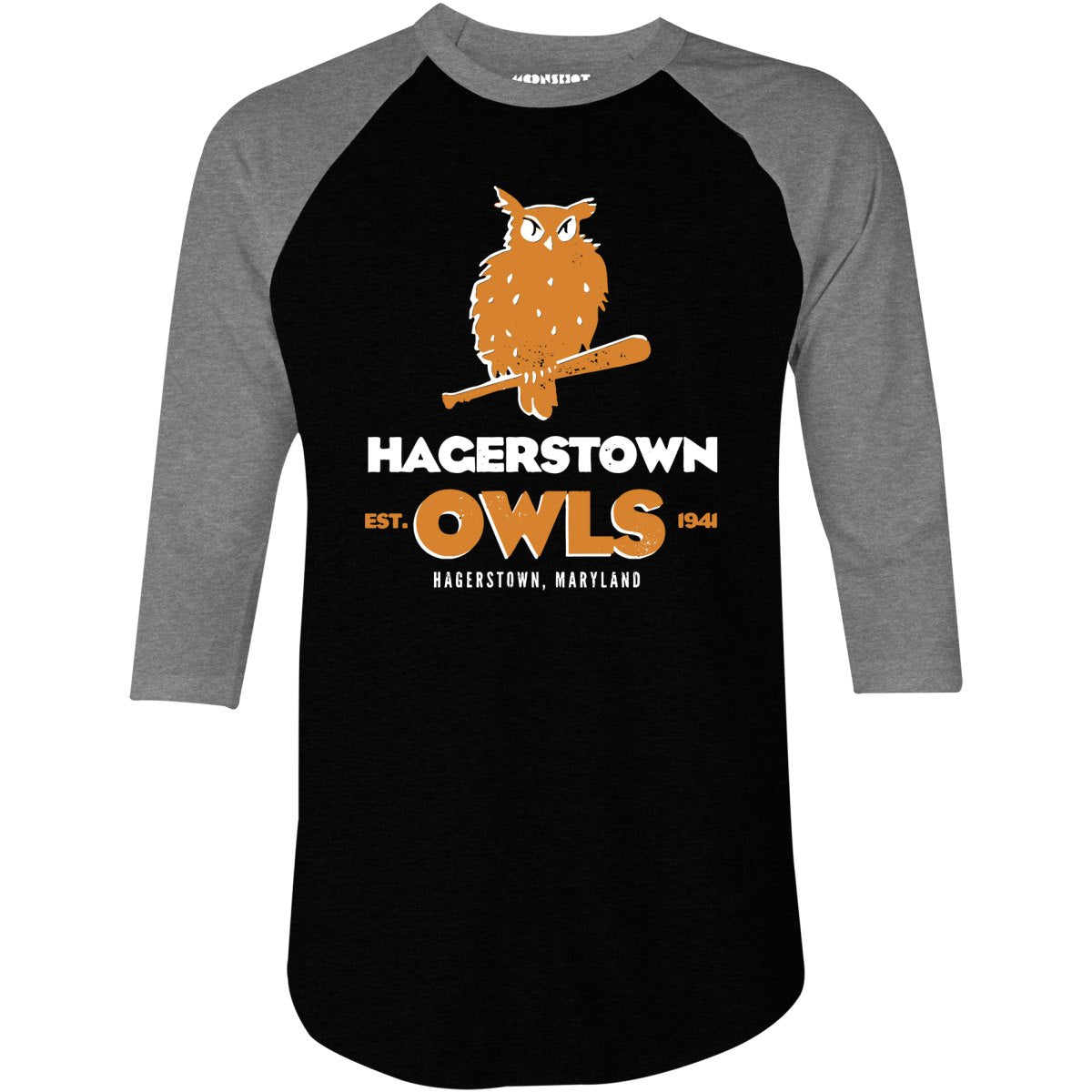 Hagerstown Owls - Maryland - Vintage Defunct Baseball Teams - 3/4 Sleeve Raglan T-Shirt