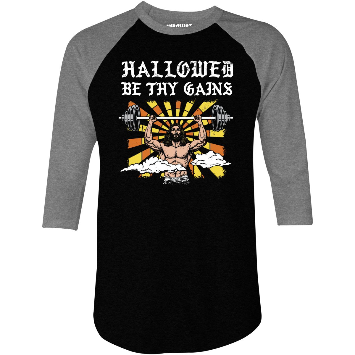 Hallowed Be Thy Gains - 3/4 Sleeve Raglan T-Shirt