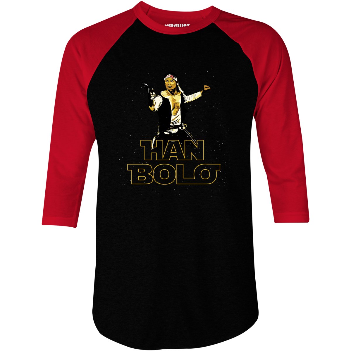 Han Bolo Star Wars Bloodsport Mashup Parody - 3/4 Sleeve Raglan T-Shirt