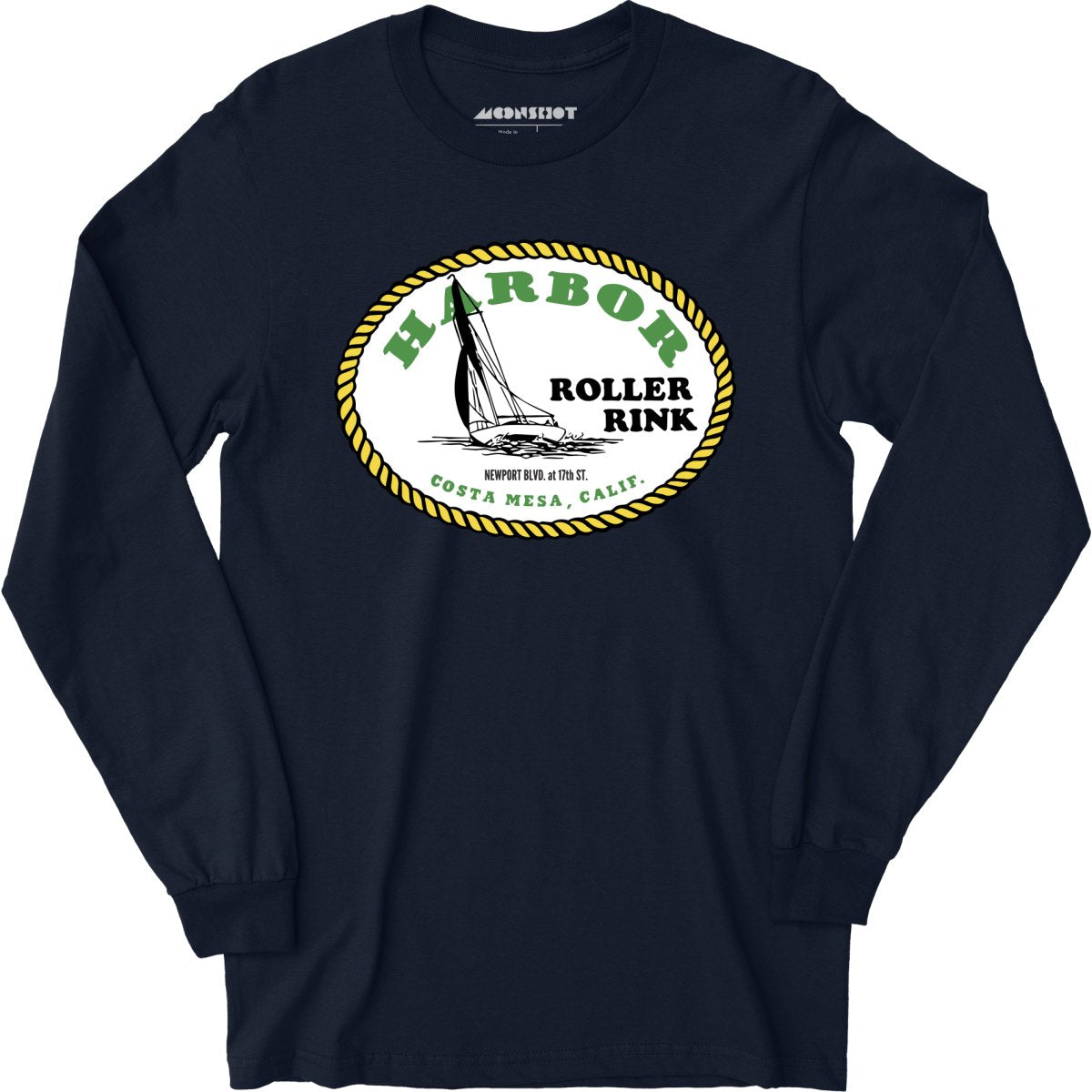 Harbor Roller Rink - Costa Mesa, CA - Vintage Roller Rink - Long Sleeve T-Shirt