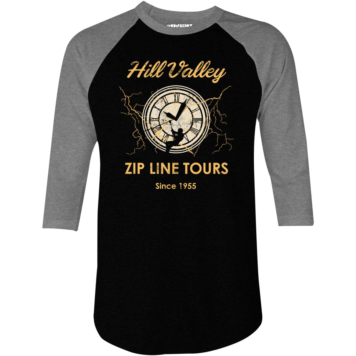 Hill Valley Zip Line Tours - 3/4 Sleeve Raglan T-Shirt