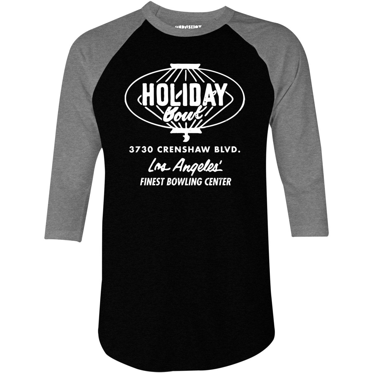 Holiday Bowl - Los Angeles, CA - Vintage Bowling Alley - 3/4 Sleeve Raglan T-Shirt