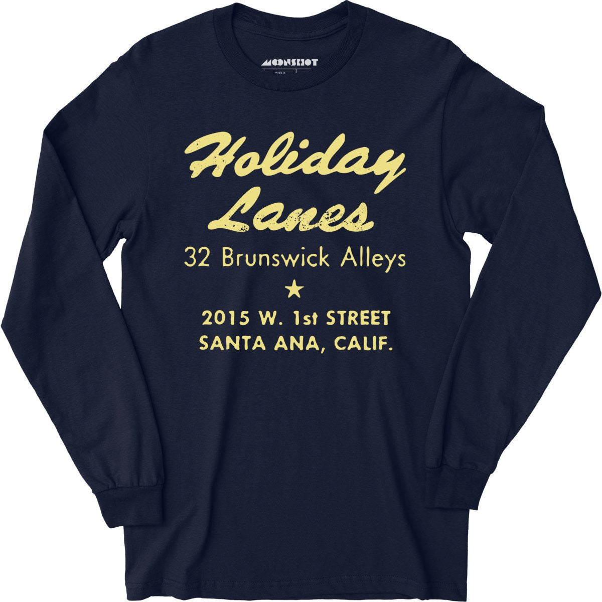 Holiday Lanes - Santa Ana, CA - Vintage Bowling Alley - Long Sleeve T-Shirt