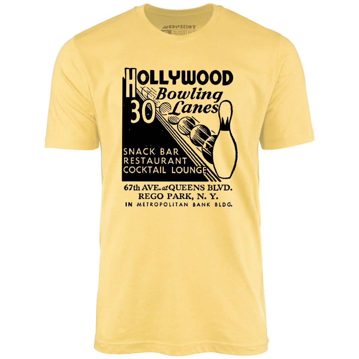 Hollywood Bowling Lanes - Rego Park, NY - Vintage Bowling Alley - Unisex T-Shirt