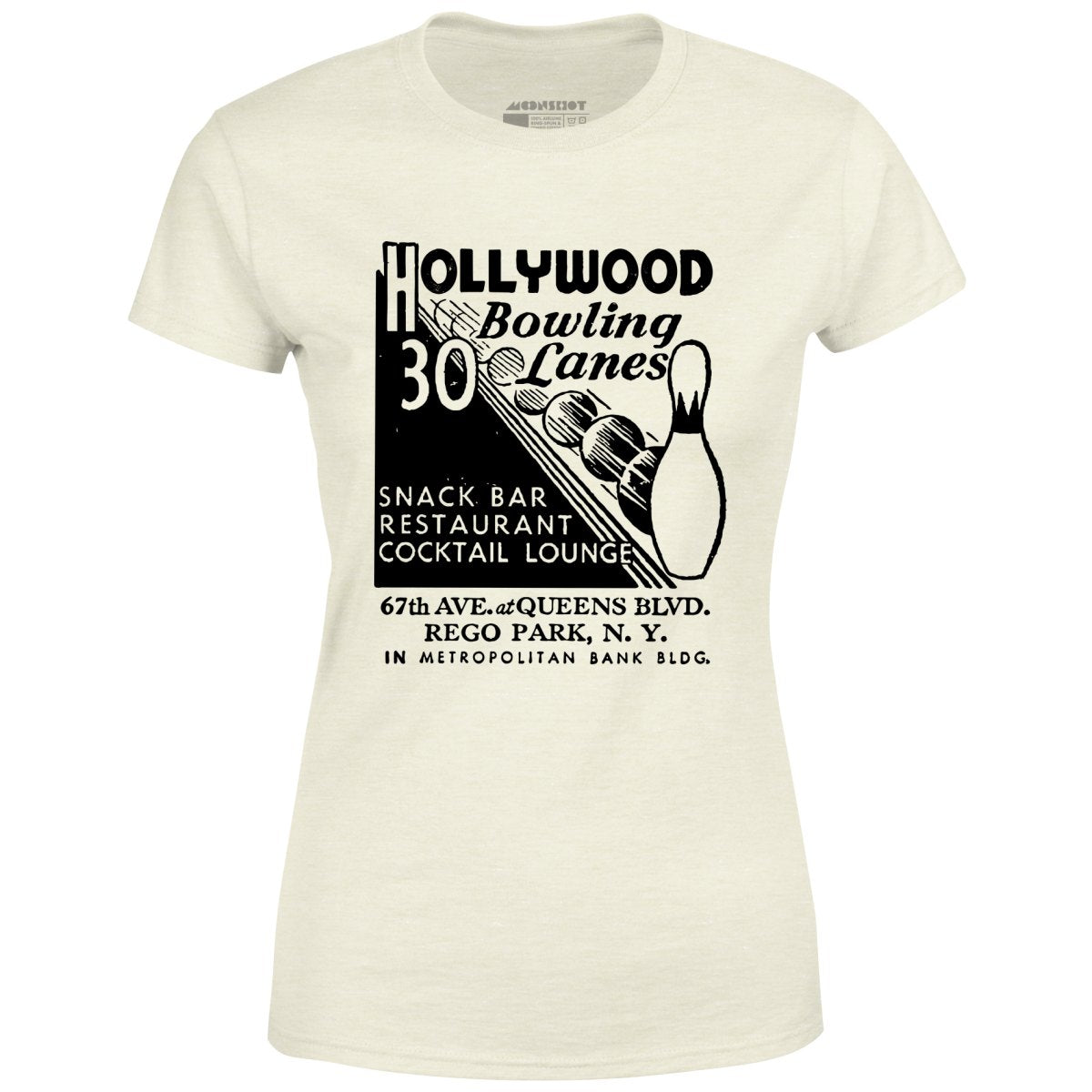 Hollywood Bowling Lanes - Rego Park, NY - Vintage Bowling Alley - Women's T-Shirt