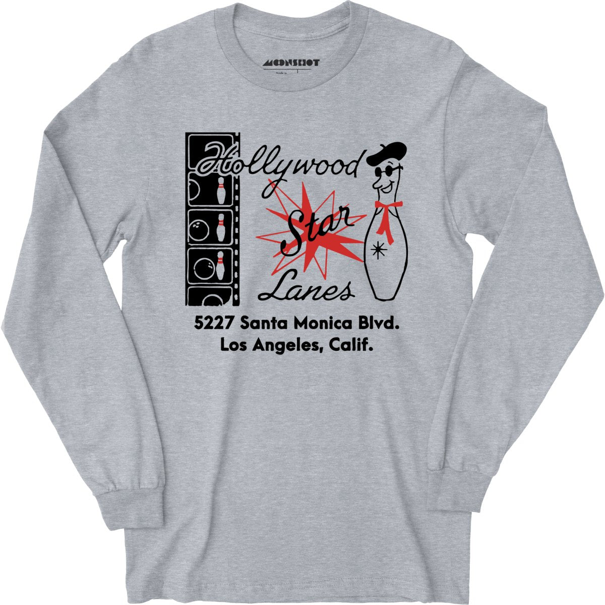Hollywood Star Lanes - Los Angeles, CA - Vintage Bowling Alley - Long Sleeve T-Shirt