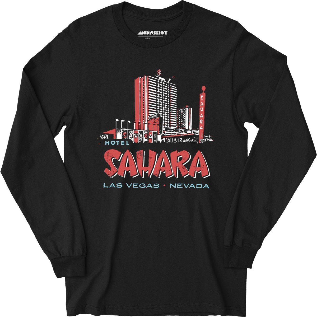 Hotel Sahara Exterior - Vintage Las Vegas - Long Sleeve T-Shirt